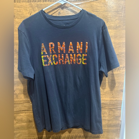 Armani Exchange Black Tee with Vibrant Logo - Picture 2 of 6
